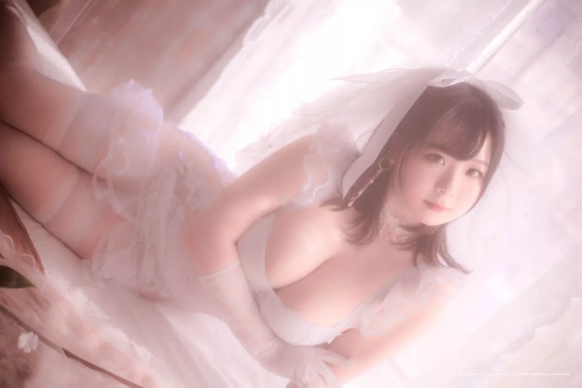网络美女皮皮奶朦胧婚纱主题私房性感白色薄透婚纱露白色内衣完美诱惑写真66P