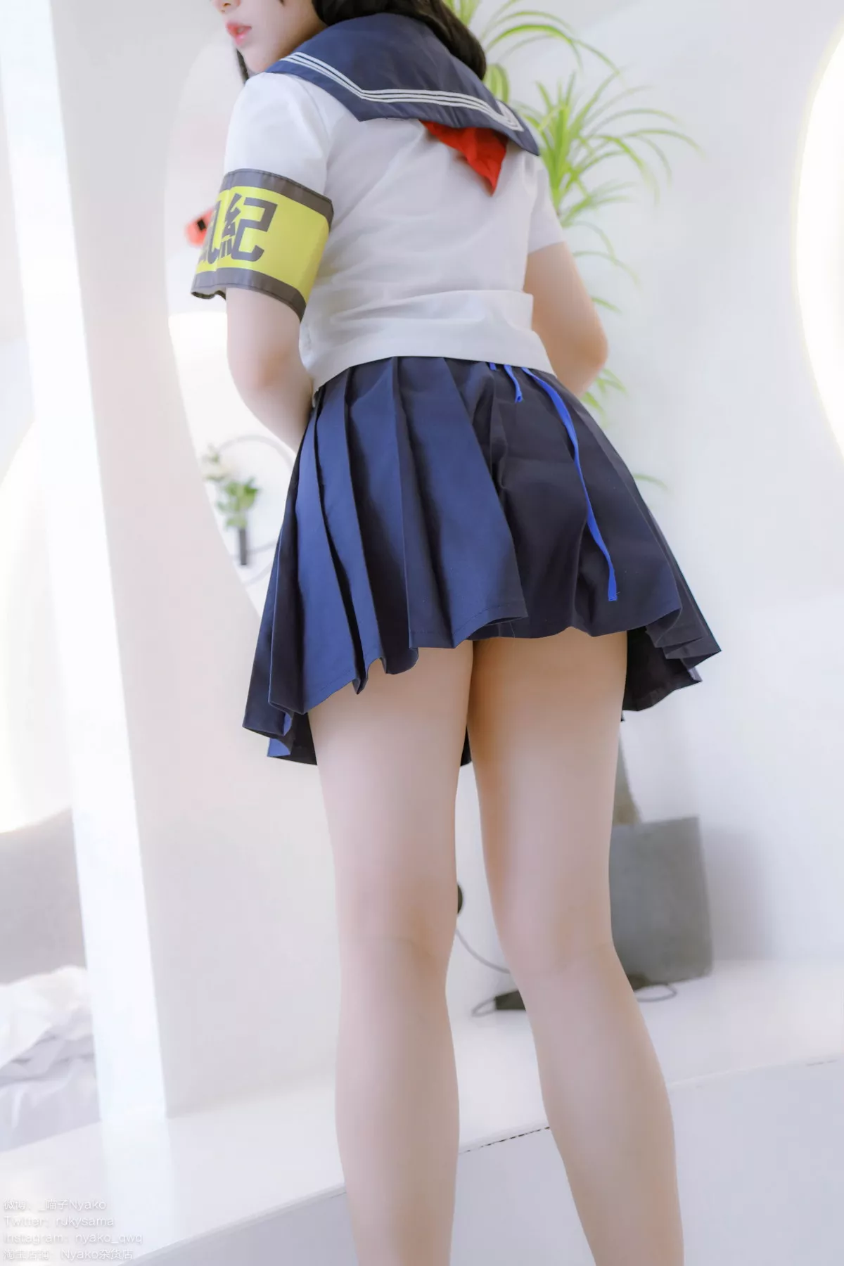 网络美女Nyako喵子风纪委员主题私房半脱性感学生装露风纪内衣撩人诱惑写真85P