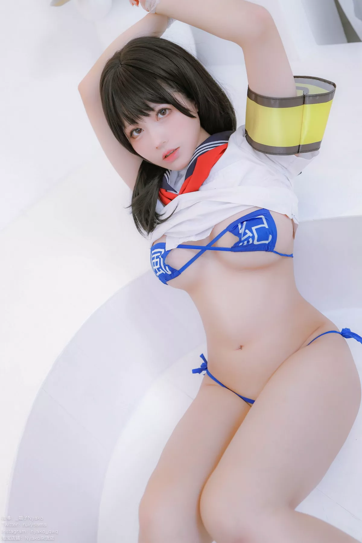 网络美女Nyako喵子风纪委员主题私房半脱性感学生装露风纪内衣撩人诱惑写真85P
