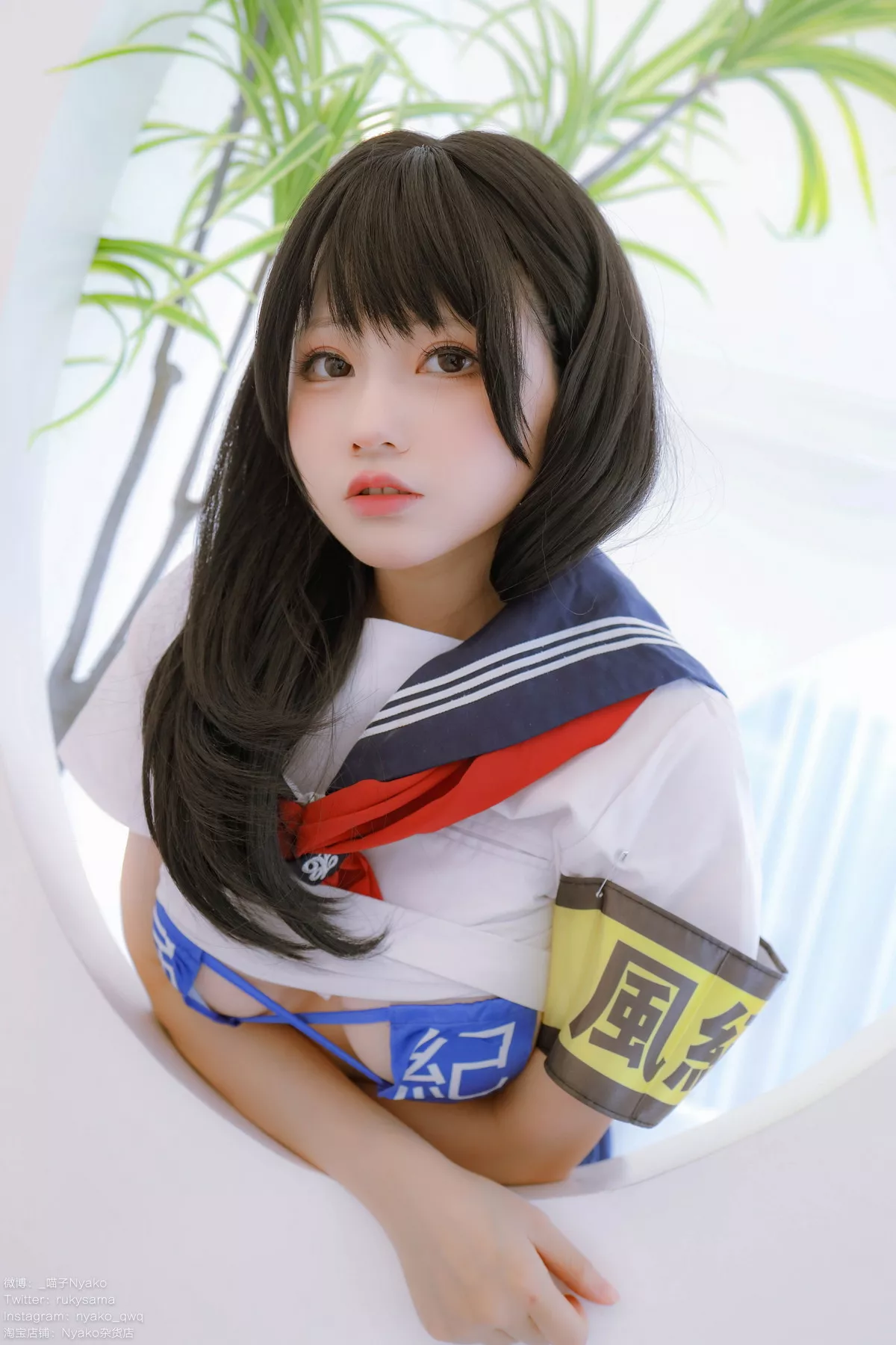 网络美女Nyako喵子风纪委员主题私房半脱性感学生装露风纪内衣撩人诱惑写真85P