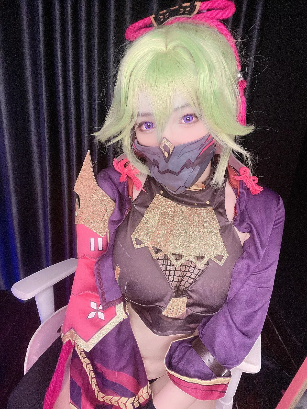 越南萌妹纸MiMiChan-Kuki Shinobu主题性感薄纱服饰半脱秀完美身材诱惑写真39P