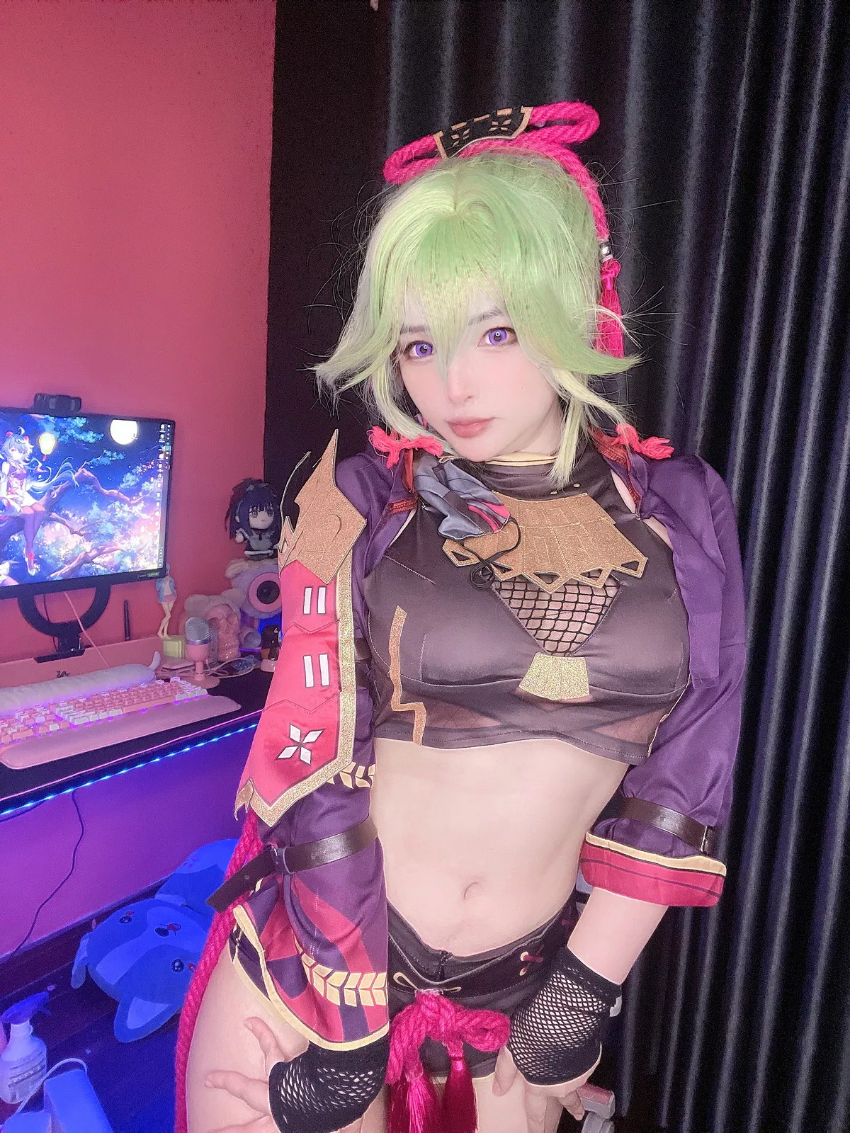 越南萌妹纸MiMiChan-Kuki Shinobu主题性感薄纱服饰半脱秀完美身材诱惑写真39P