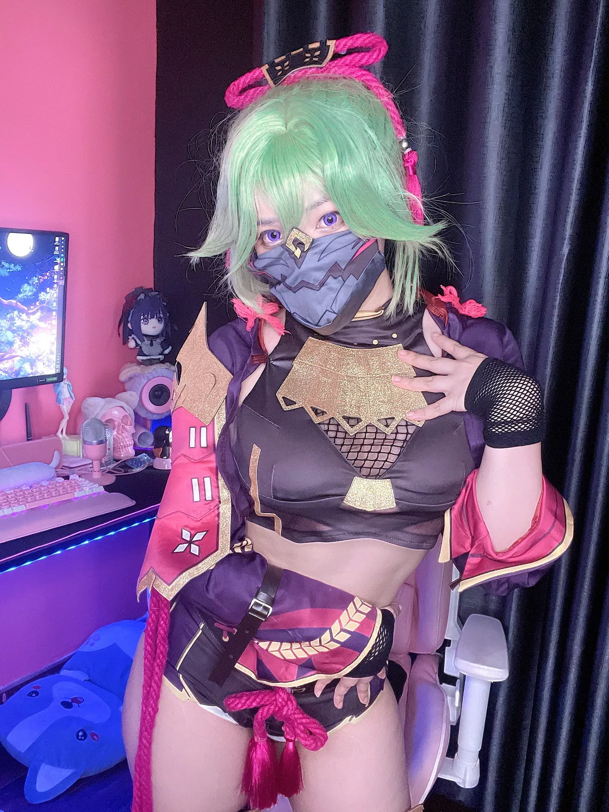 越南萌妹纸MiMiChan-Kuki Shinobu主题性感薄纱服饰半脱秀完美身材诱惑写真39P