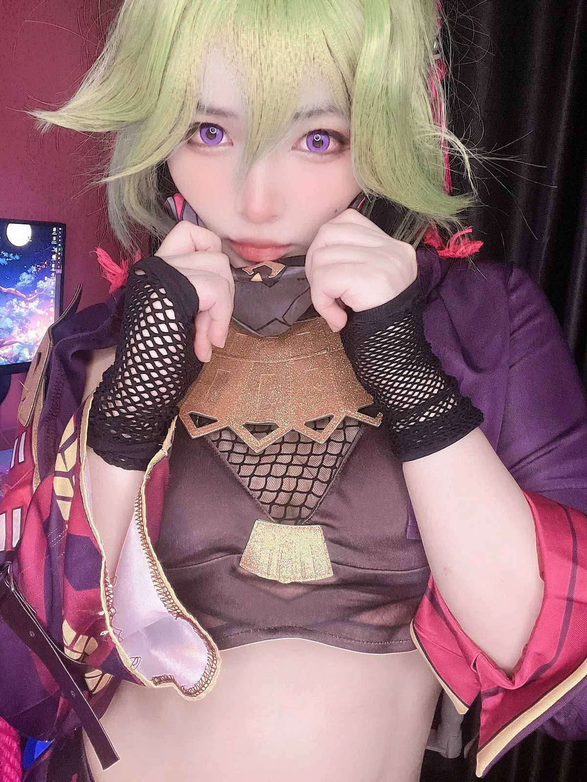 越南萌妹纸MiMiChan-Kuki Shinobu主题性感薄纱服饰半脱秀完美身材诱惑写真39P