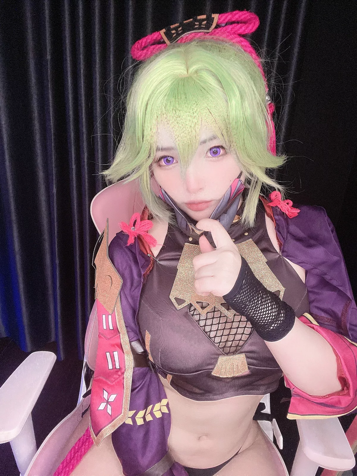 越南萌妹纸MiMiChan-Kuki Shinobu主题性感薄纱服饰半脱秀完美身材诱惑写真39P