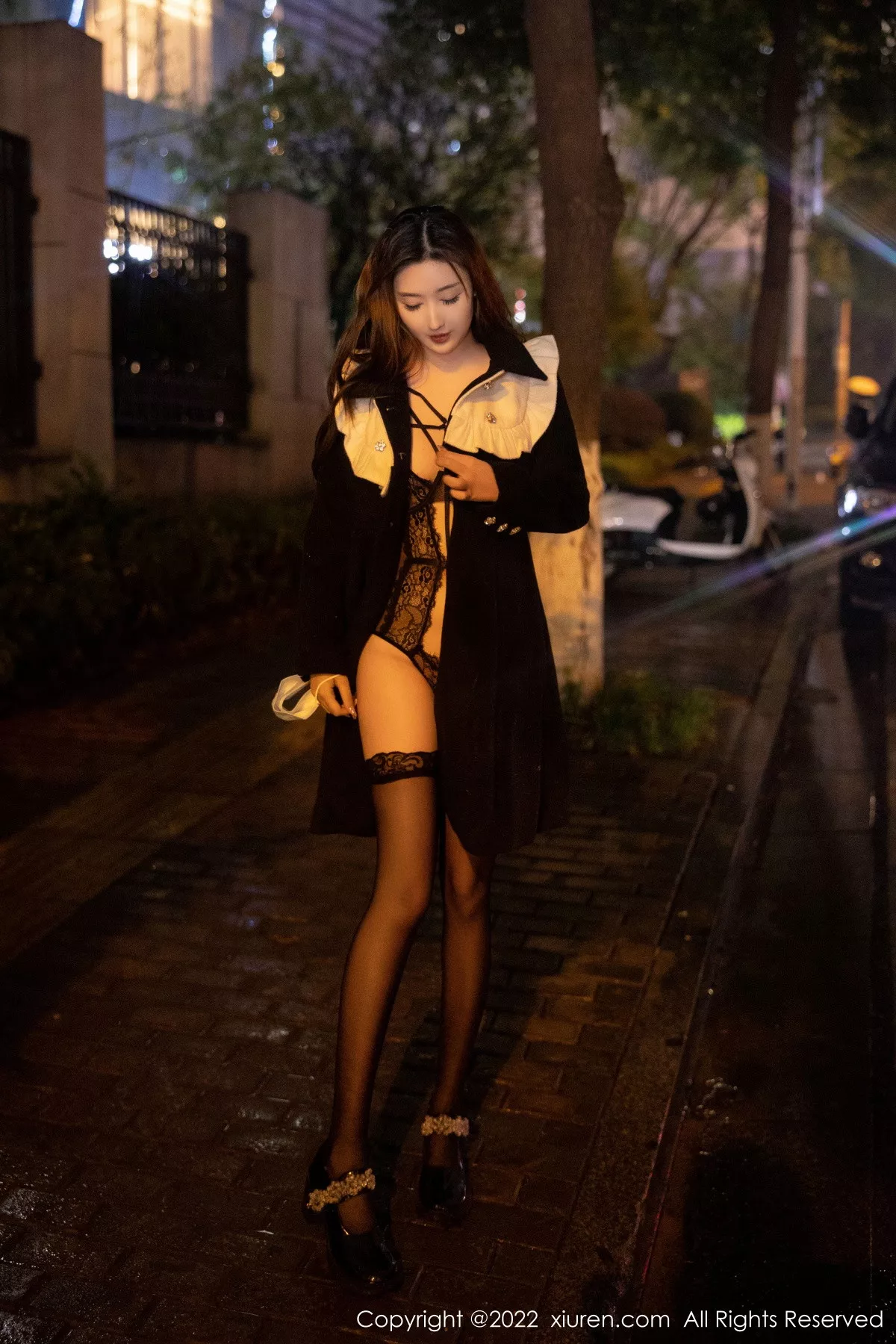 XiuRen第5984期_模特江真真浴缸场景性感黑色蕾丝内衣秀曼妙身姿迷人诱惑写真78P