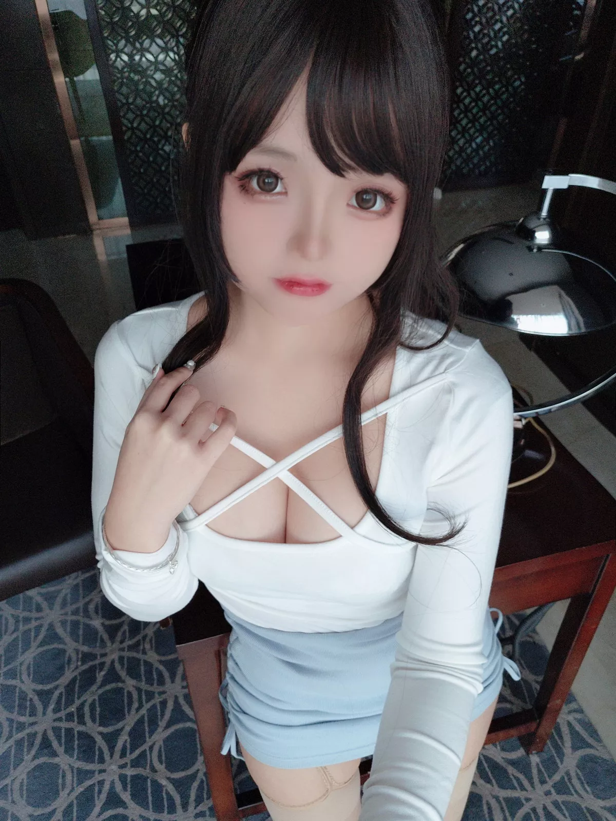 Cosplay美女日奈娇包臀裙秘书主题私房半脱制服露性感内衣秀童颜巨乳诱惑写真105P