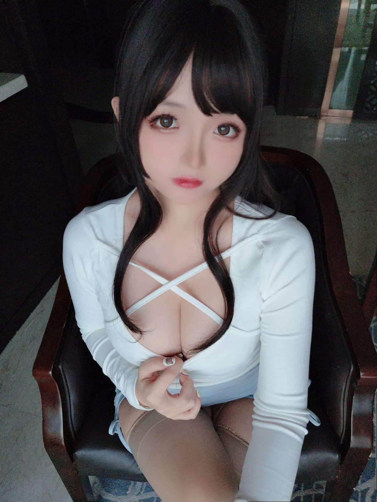 Cosplay美女日奈娇包臀裙秘书主题私房半脱制服露性感内衣秀童颜巨乳诱惑写真105P