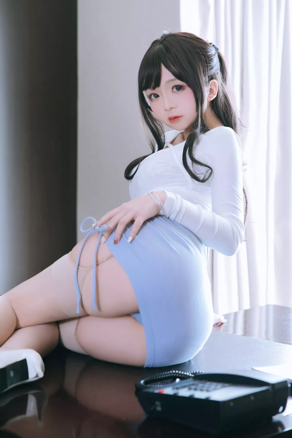 Cosplay美女日奈娇包臀裙秘书主题私房半脱制服露性感内衣秀童颜巨乳诱惑写真105P
