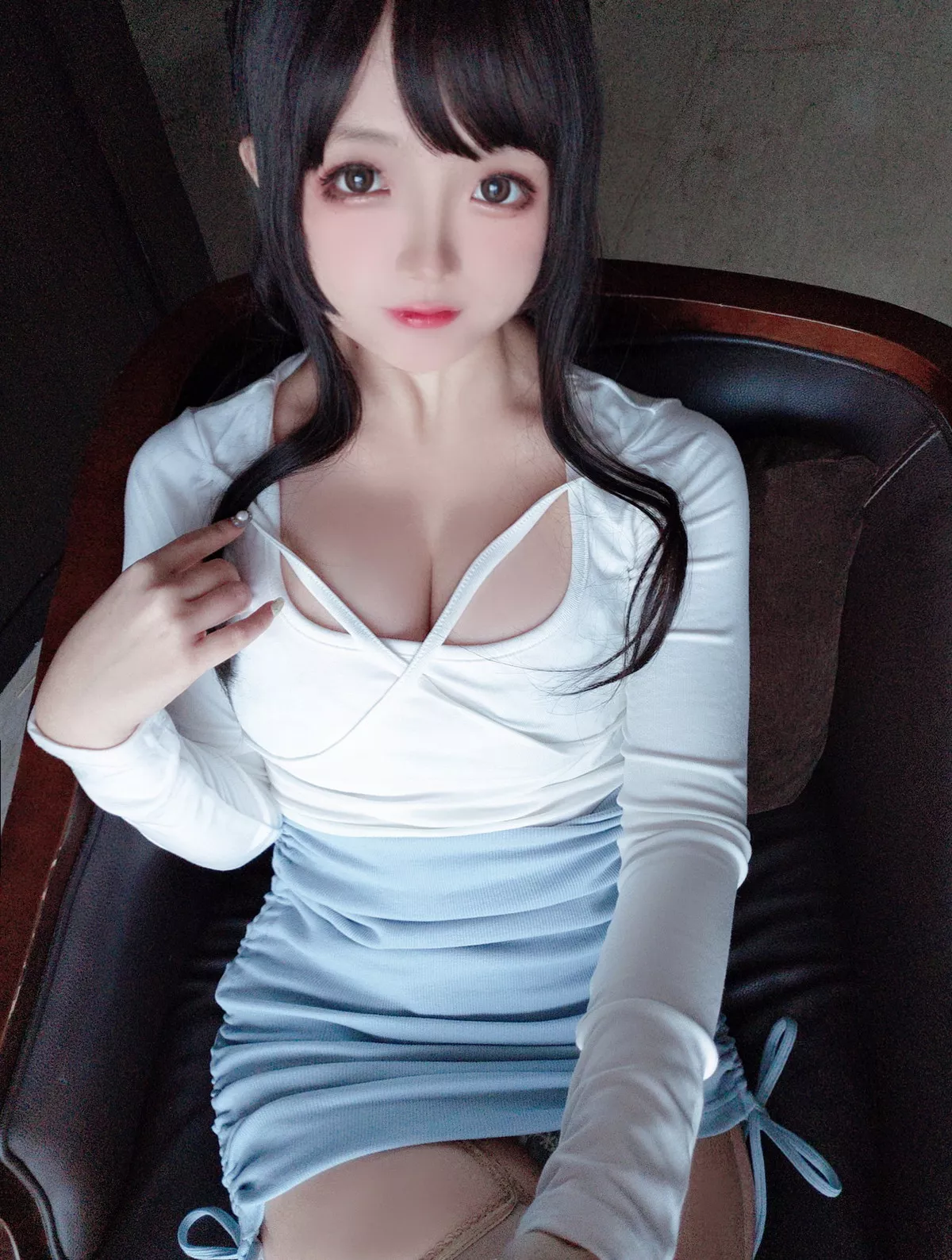 Cosplay美女日奈娇包臀裙秘书主题私房半脱制服露性感内衣秀童颜巨乳诱惑写真105P