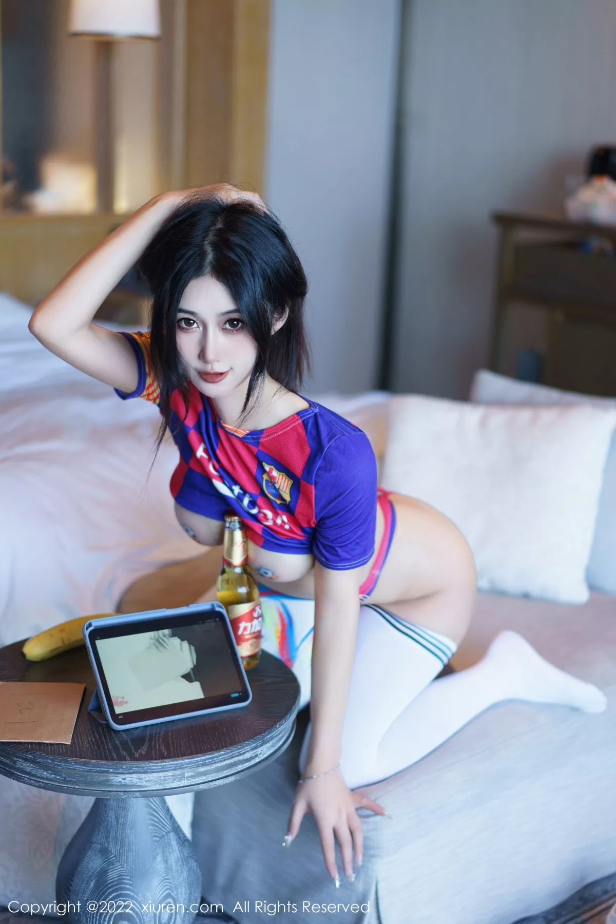 XiuRen第6004期_模特laura阿姣三亚旅拍足球宝贝主题性感球服秀完美身材诱惑写真71P
