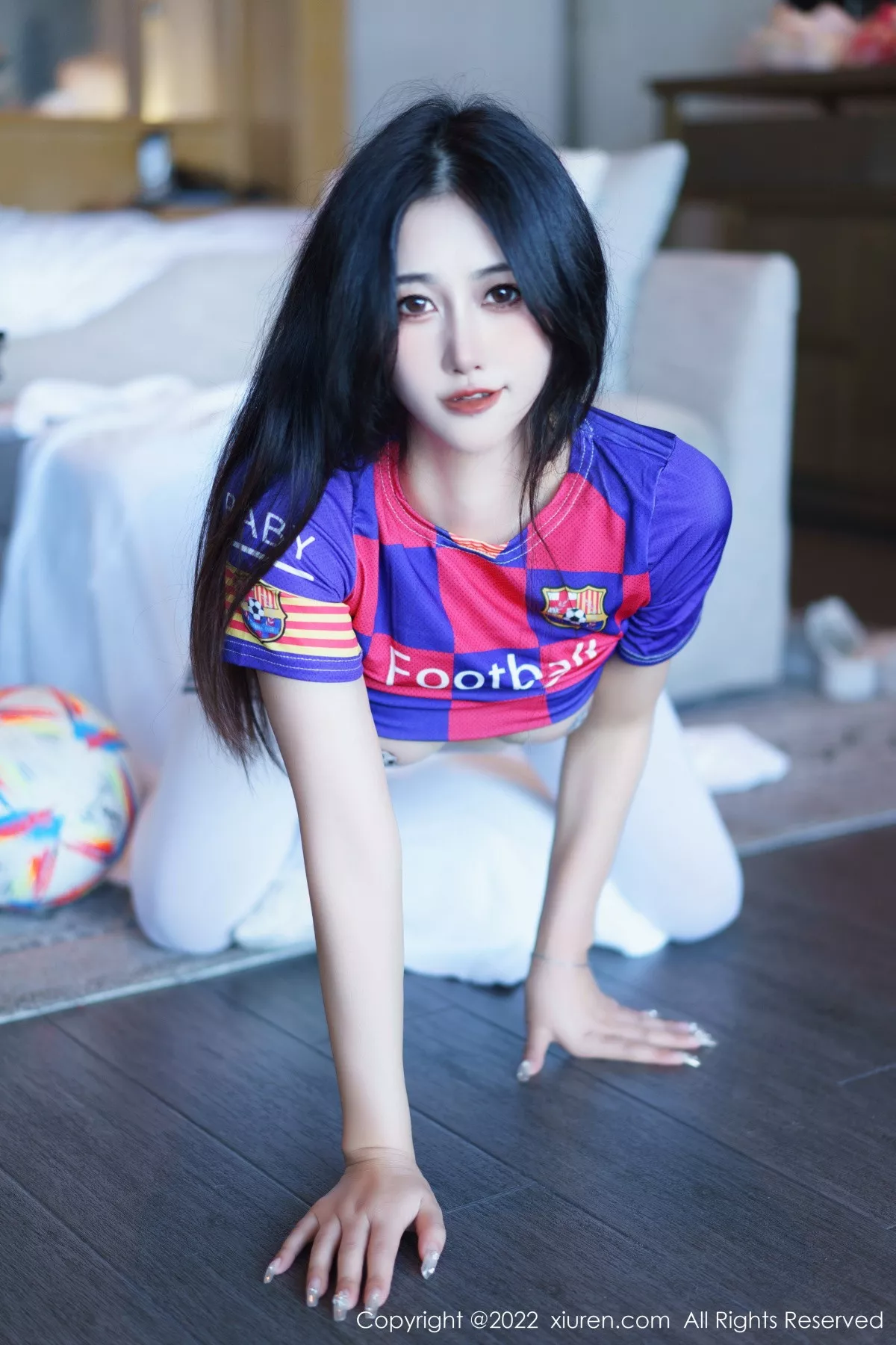 XiuRen第6004期_模特laura阿姣三亚旅拍足球宝贝主题性感球服秀完美身材诱惑写真71P
