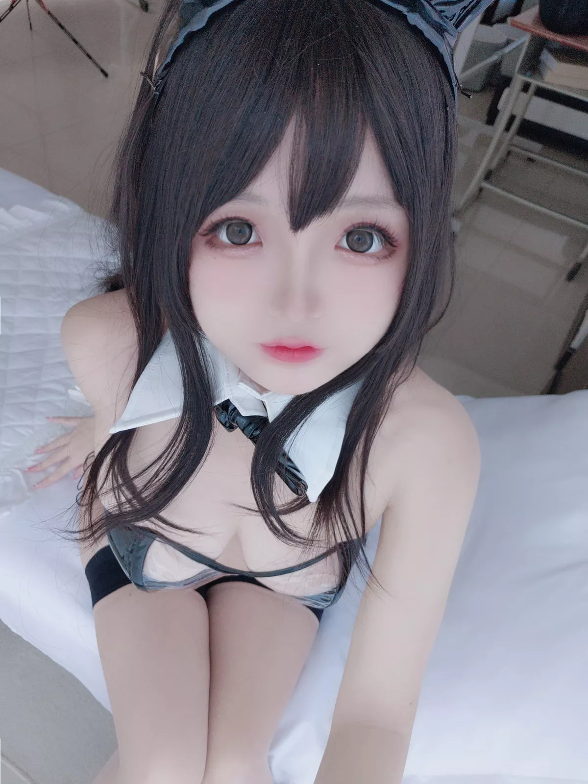 Cosplay美女日奈娇透明兔女郎主题私房性感薄透连体衣秀惹火身材撩人诱惑写真60P