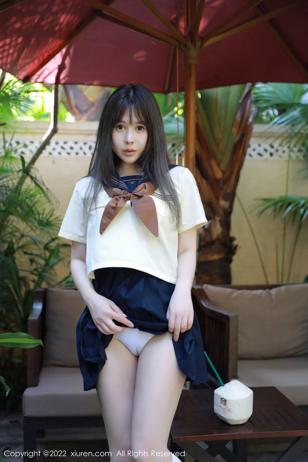 XiuRen第6021期_女神Evelyn艾莉南京旅拍户外性感白色水手服秀完美身材诱惑写真66P