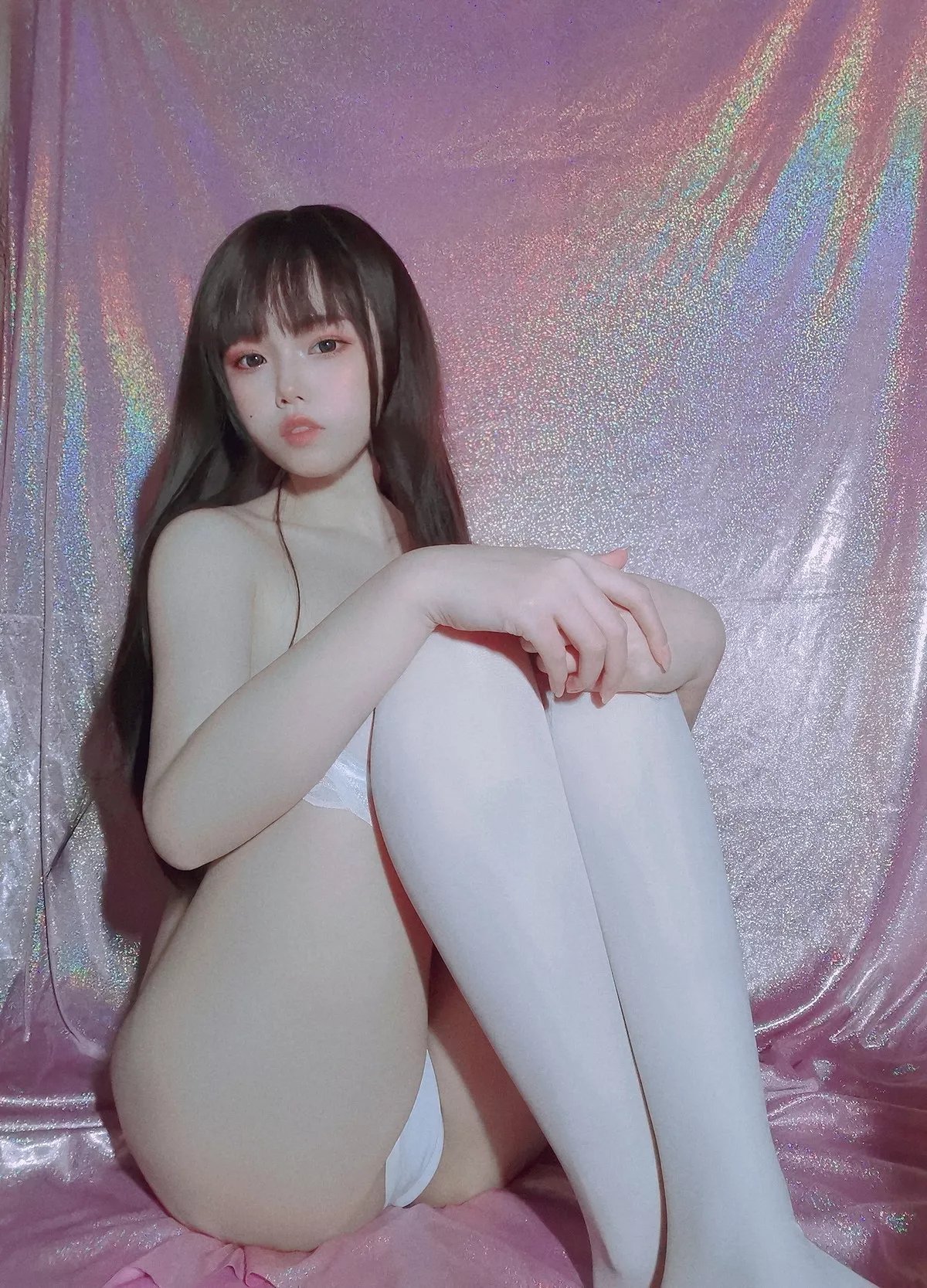 网络美女喵喵鱼粉嫩水手服主题私房脱粉色蝴蝶结露傲人豪乳遮点极致诱惑写真48P