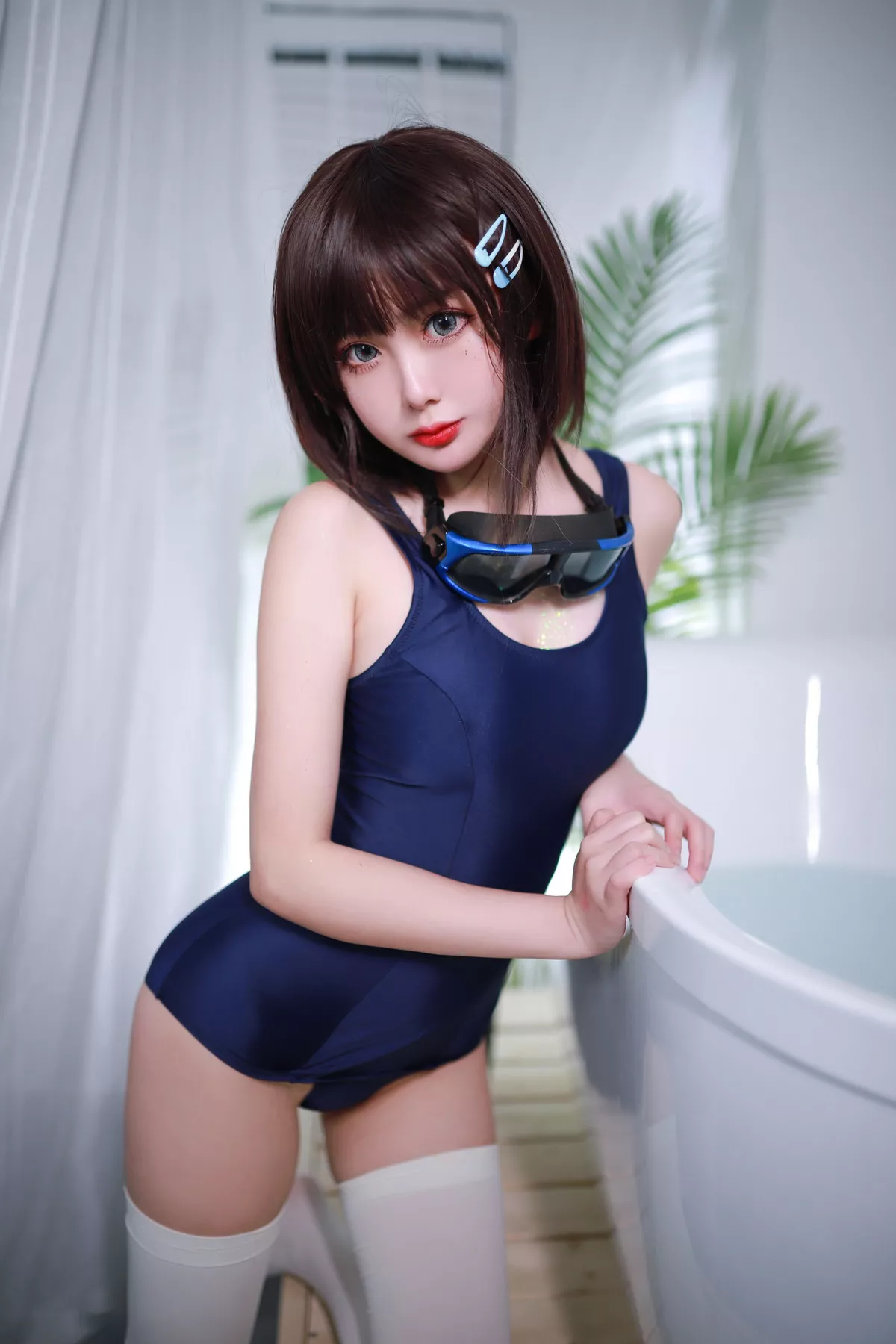 网络美女您的蛋蛋夏日泳装主题私房浴缸性感死库水泳衣湿身秀苗条身材诱惑写真40P
