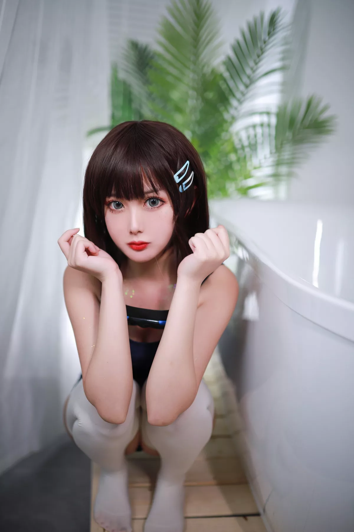 网络美女您的蛋蛋夏日泳装主题私房浴缸性感死库水泳衣湿身秀苗条身材诱惑写真40P