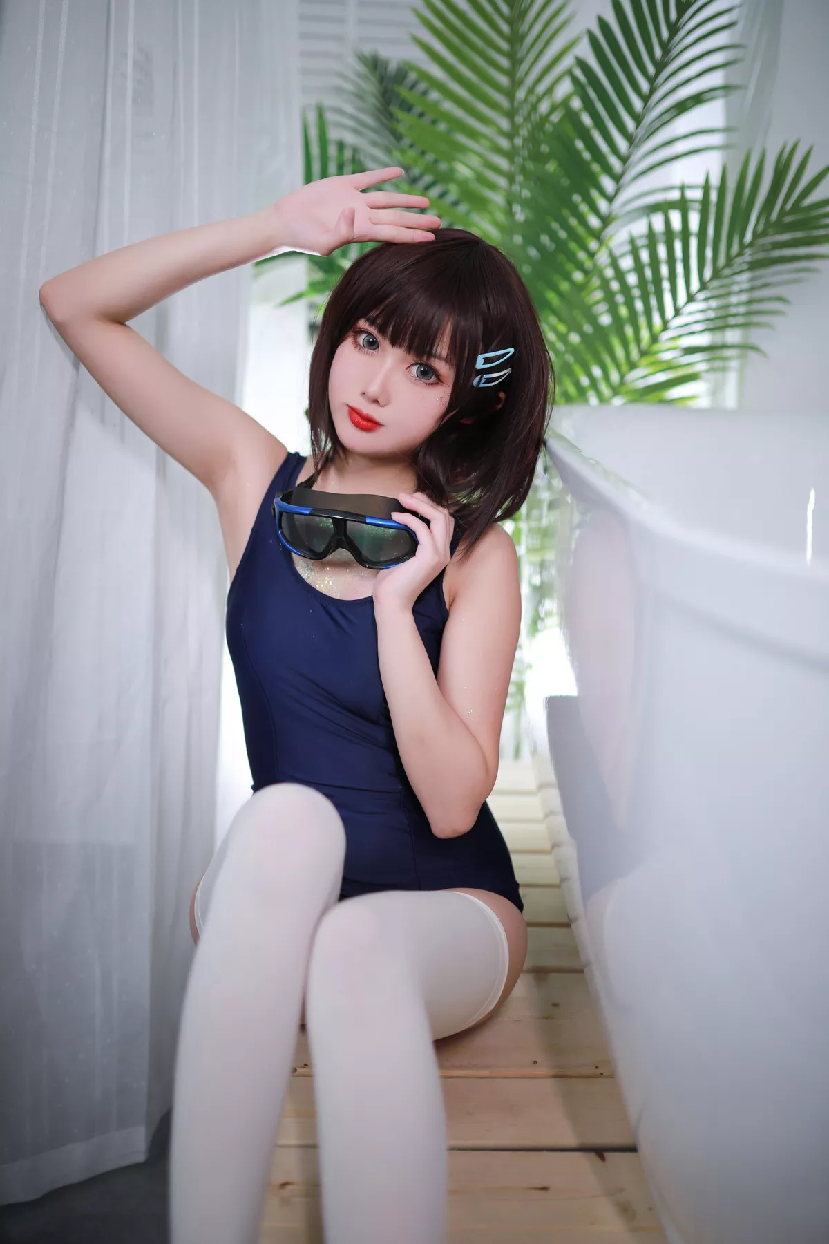 网络美女您的蛋蛋夏日泳装主题私房浴缸性感死库水泳衣湿身秀苗条身材诱惑写真40P