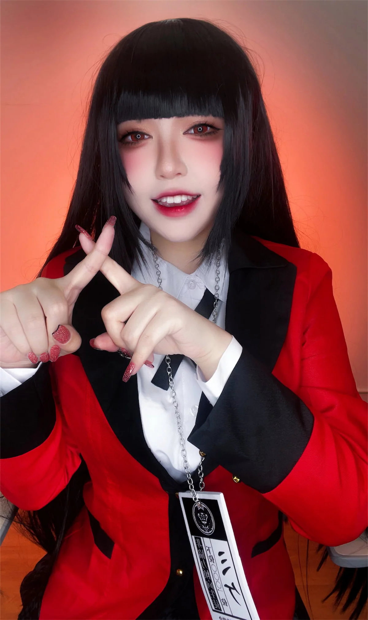 网络美女索索半半子梦子主题性感红色外套配黑短裙露超薄黑丝秀美腿诱惑写真48P