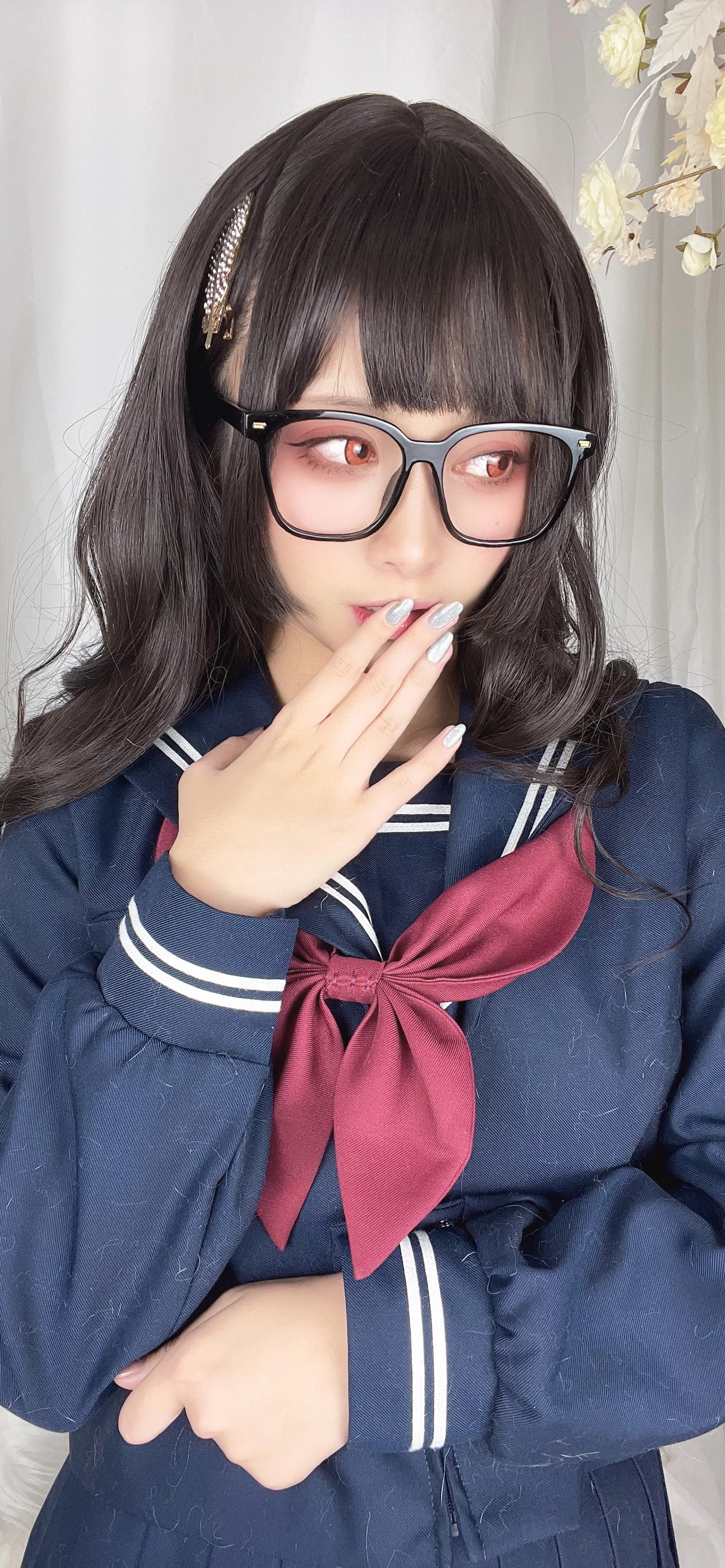 动漫博主洛璃LoLiSAMA漫画主题私房脱学生制服露性感蕾丝内衣丰满诱惑写真113P