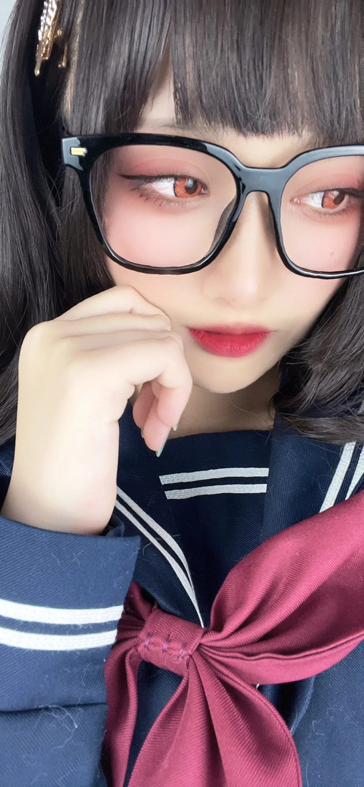 动漫博主洛璃LoLiSAMA漫画主题私房脱学生制服露性感蕾丝内衣丰满诱惑写真113P
