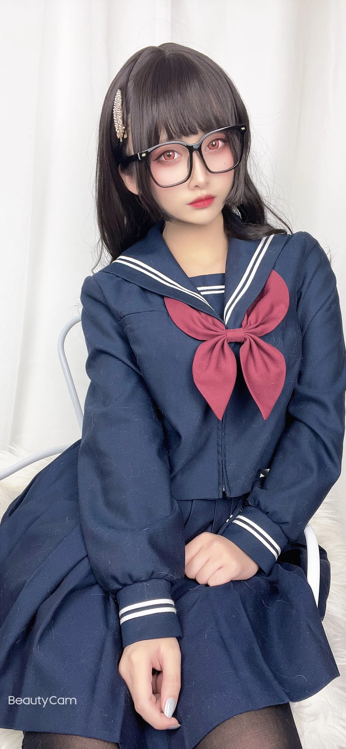 动漫博主洛璃LoLiSAMA漫画主题私房脱学生制服露性感蕾丝内衣丰满诱惑写真113P