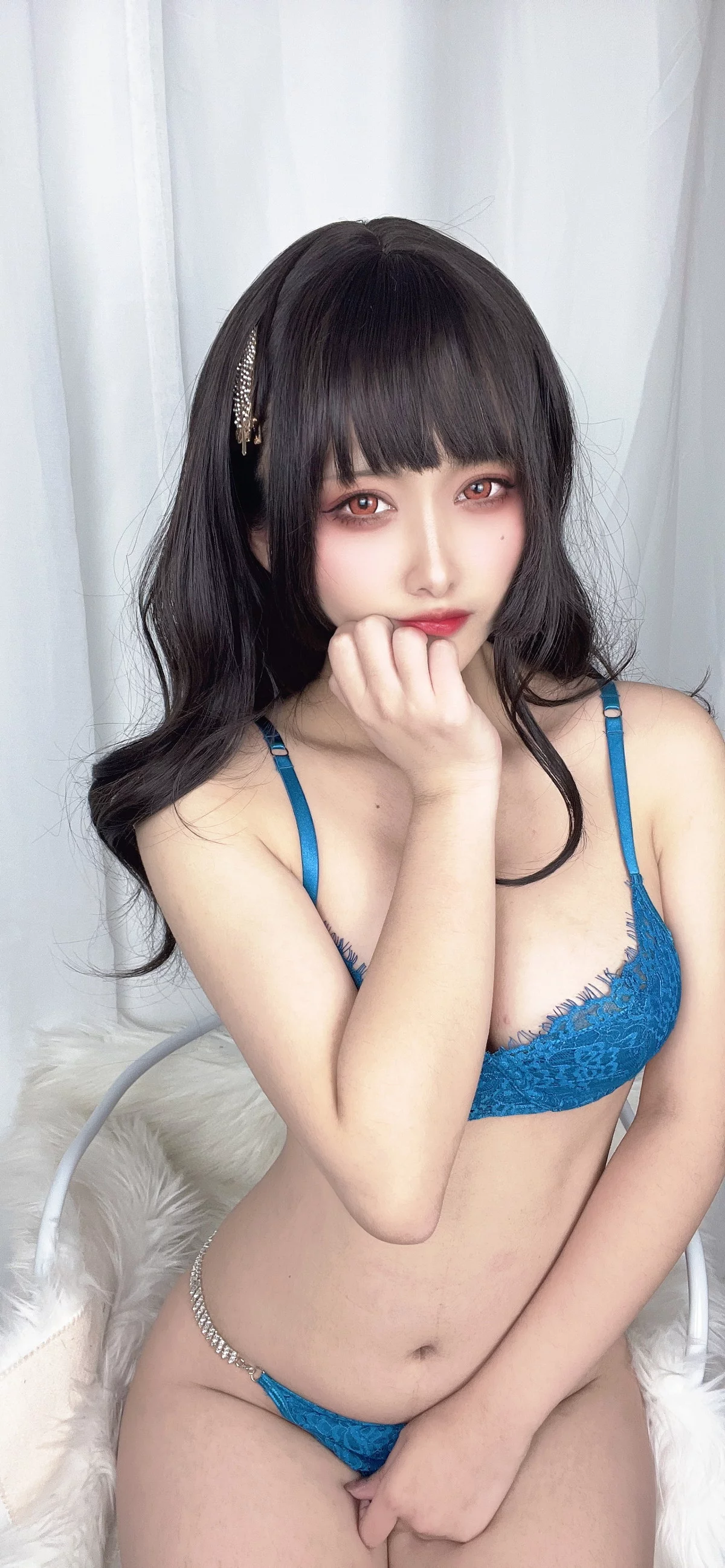 动漫博主洛璃LoLiSAMA漫画主题私房脱学生制服露性感蕾丝内衣丰满诱惑写真113P