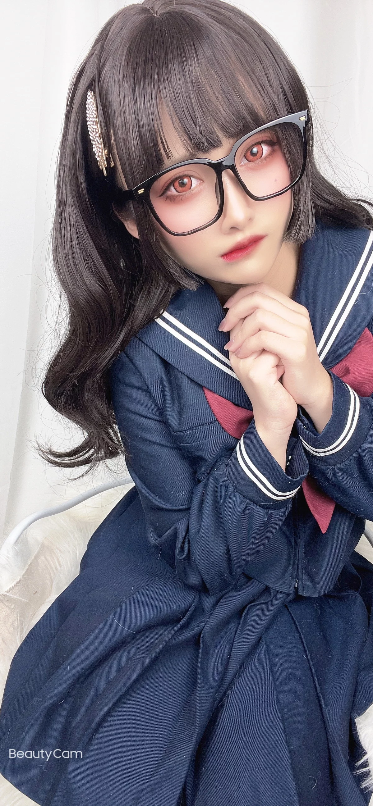 动漫博主洛璃LoLiSAMA漫画主题私房脱学生制服露性感蕾丝内衣丰满诱惑写真113P