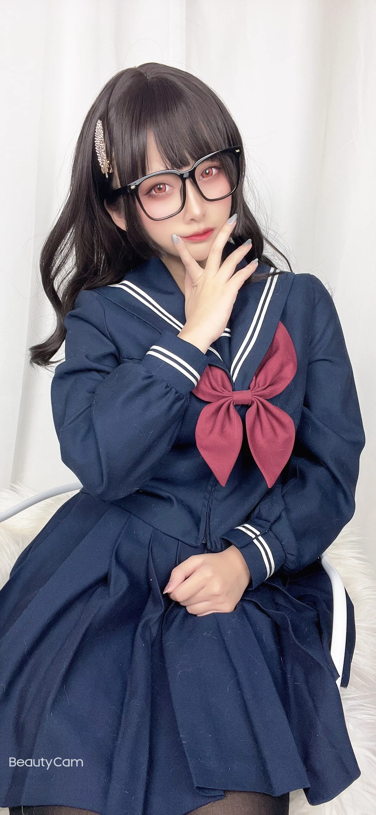 动漫博主洛璃LoLiSAMA漫画主题私房脱学生制服露性感蕾丝内衣丰满诱惑写真113P