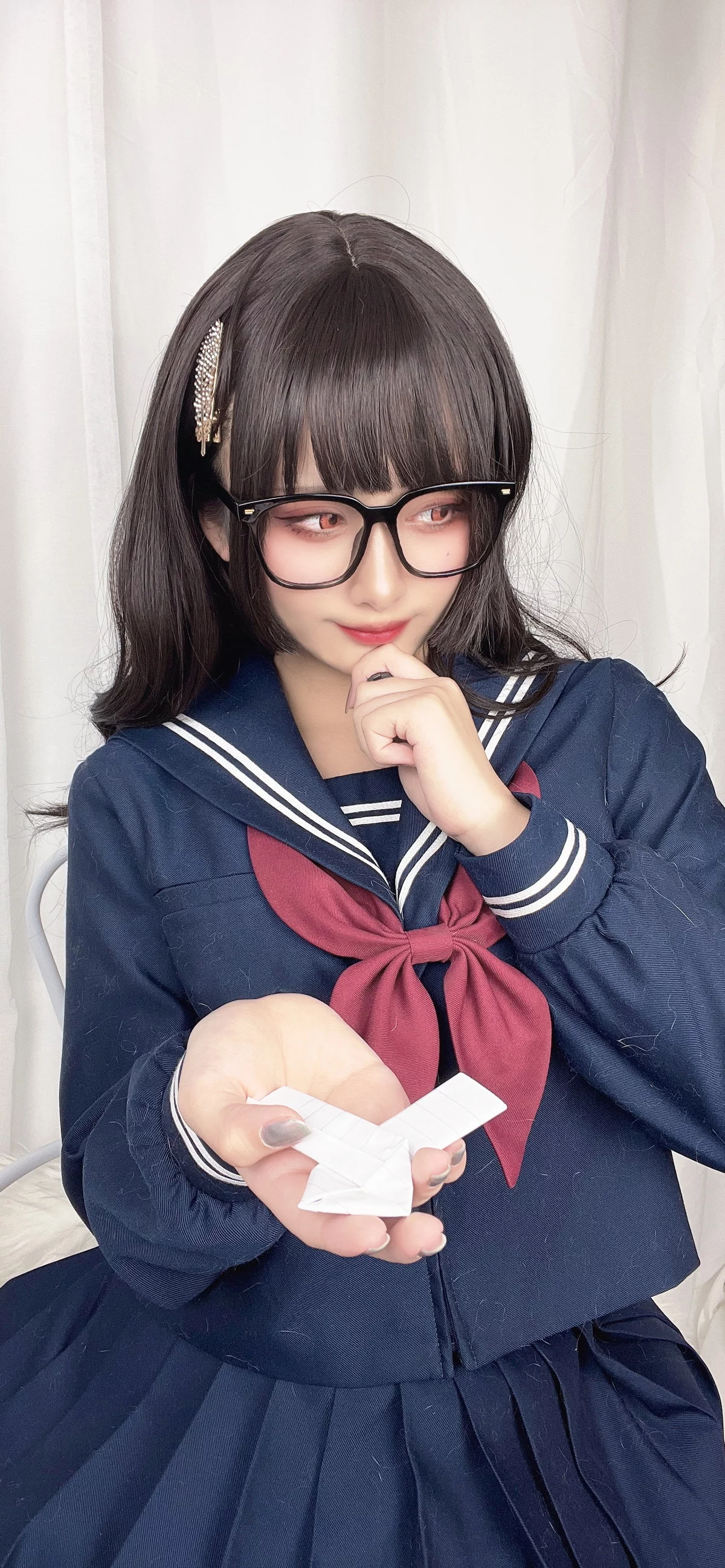 动漫博主洛璃LoLiSAMA漫画主题私房脱学生制服露性感蕾丝内衣丰满诱惑写真113P
