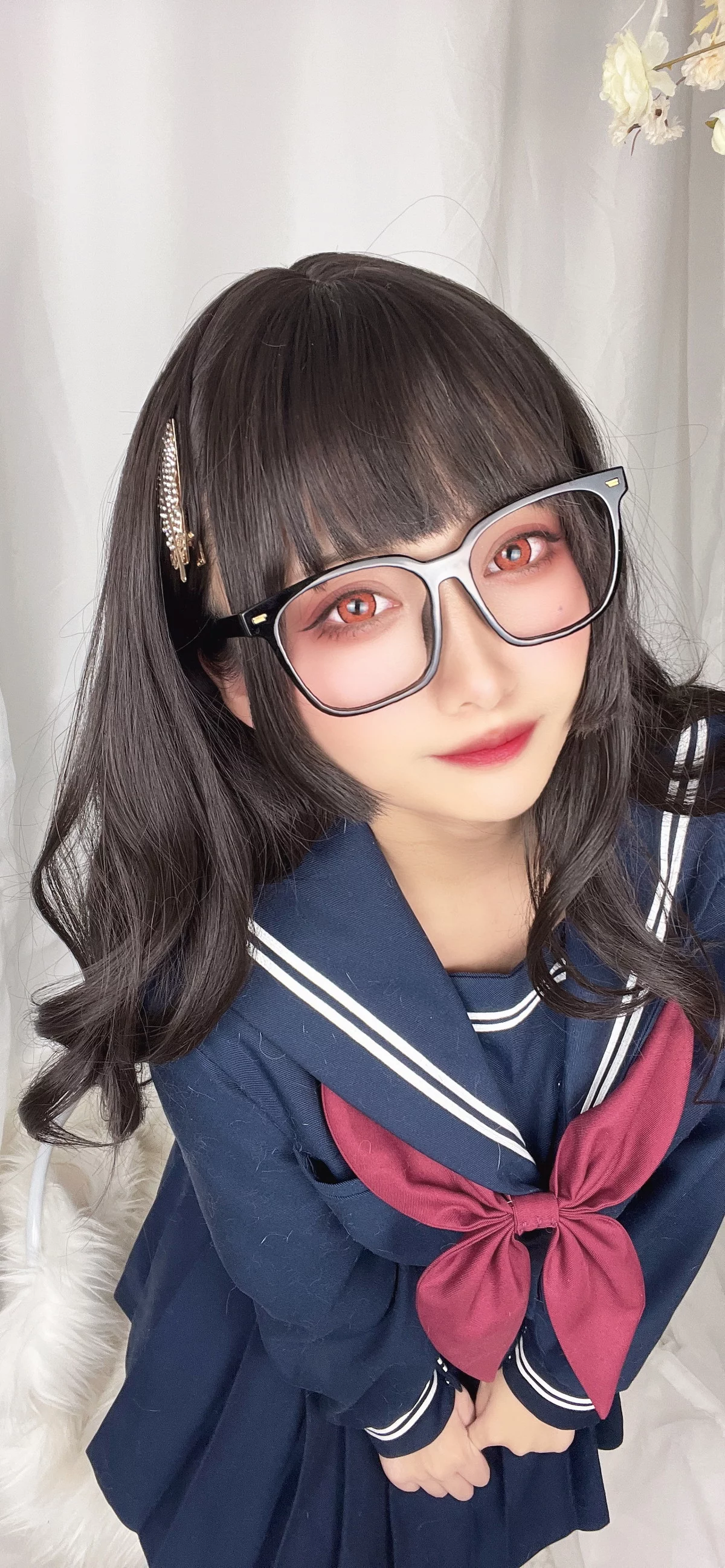 动漫博主洛璃LoLiSAMA漫画主题私房脱学生制服露性感蕾丝内衣丰满诱惑写真113P