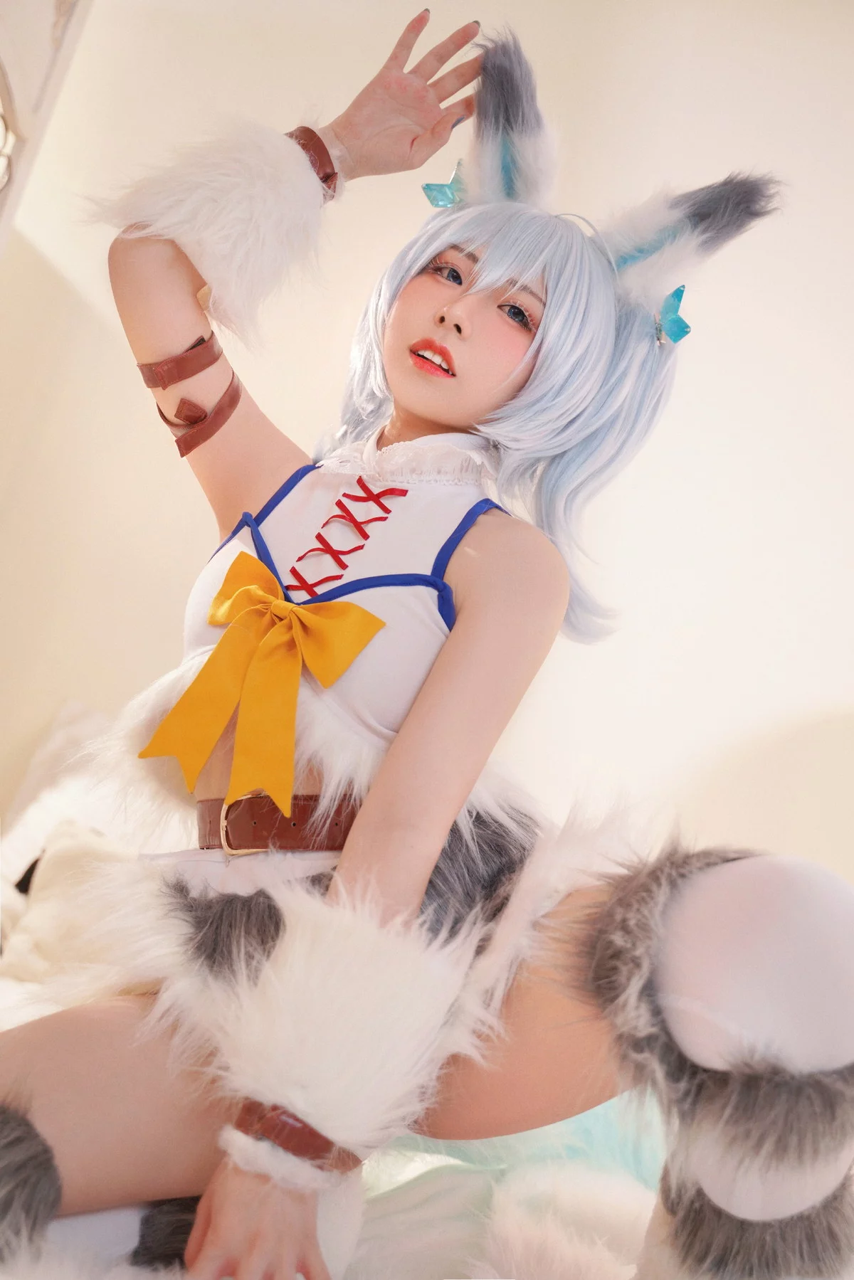 微博美少女虎森森回复术士刹那主题私房床上性感服饰秀翘臀美腿迷人诱惑写真40P
