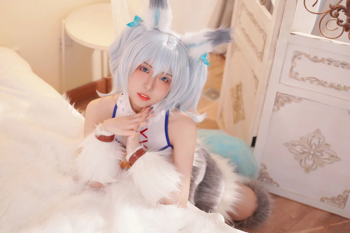 微博美少女虎森森回复术士刹那主题私房床上性感服饰秀翘臀美腿迷人诱惑写真40P