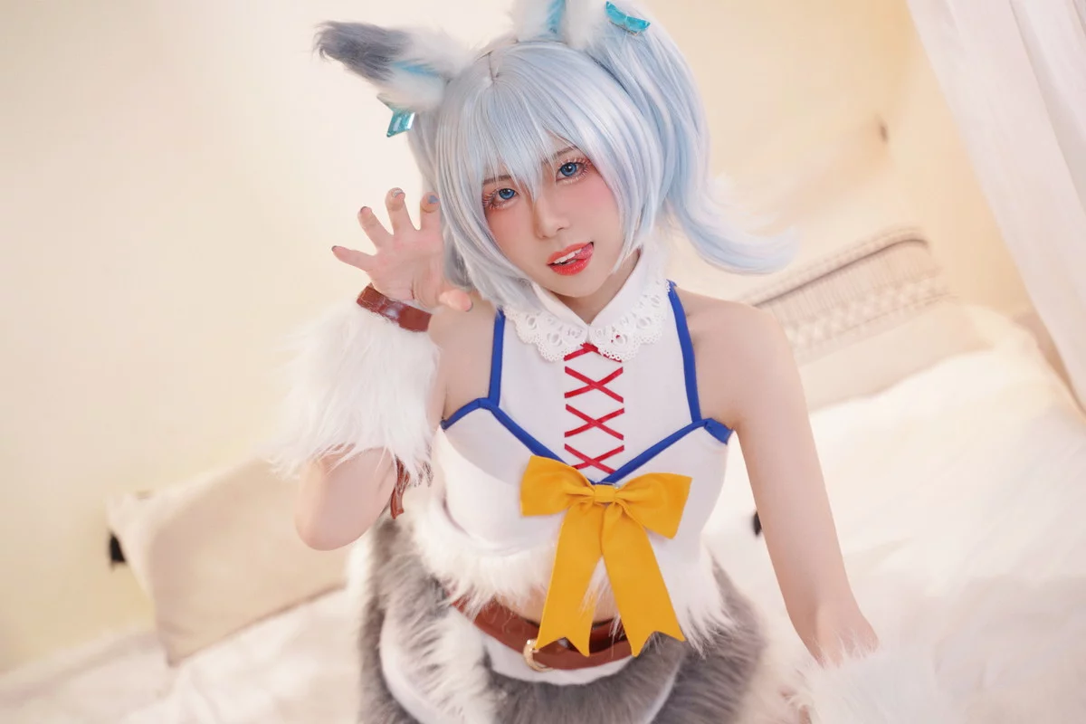 微博美少女虎森森回复术士刹那主题私房床上性感服饰秀翘臀美腿迷人诱惑写真40P