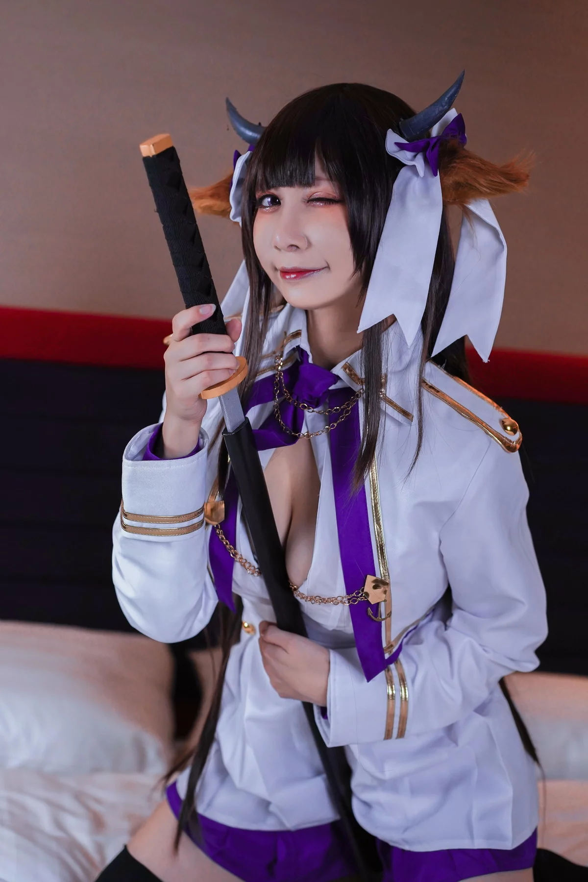Coser美女小律Ritsuㄚ律乳业主题私房半脱露三点式奶牛内衣秀油亮肌肤诱惑写真37P