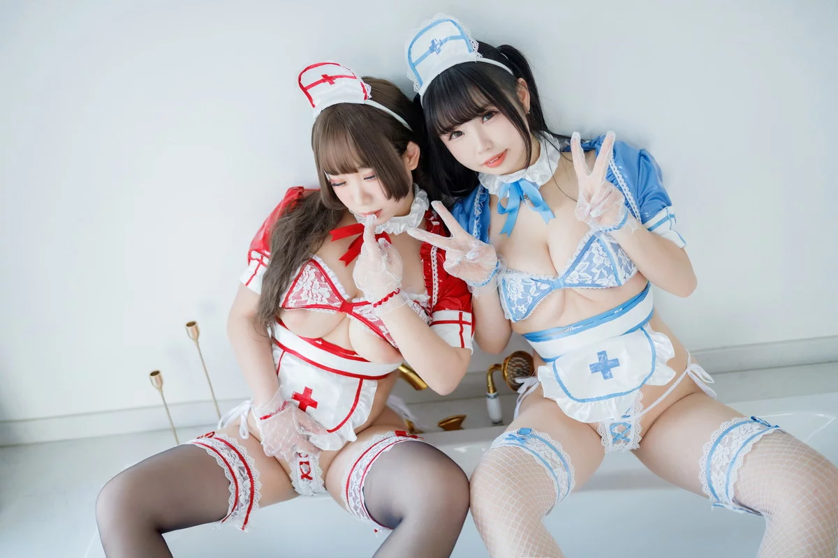 网络美女胡桃猫＆十万珍吱伏特诊疗预约主题私房性感姐妹花情趣内衣惹火诱惑写真167P