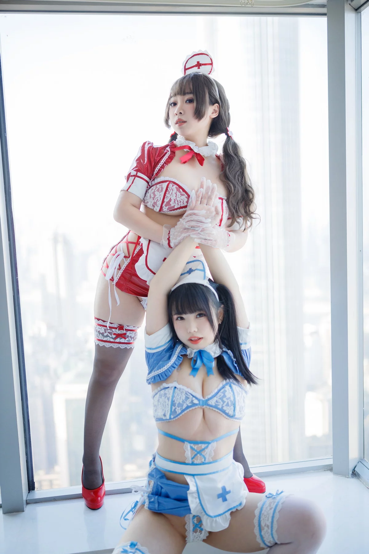 网络美女胡桃猫＆十万珍吱伏特诊疗预约主题私房性感姐妹花情趣内衣惹火诱惑写真167P