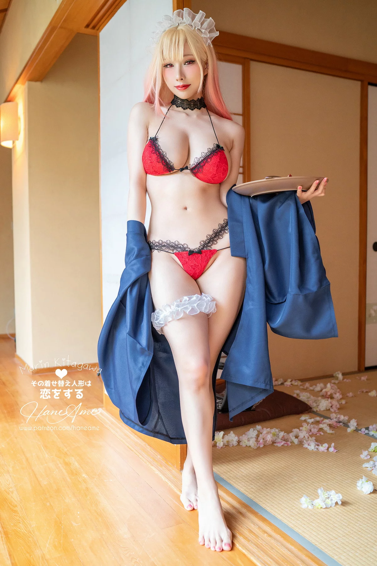 Coser美女雨波_HaneAme-LINGERIE主题性感蕾丝边情趣内衣秀丰满身材诱惑写真27P