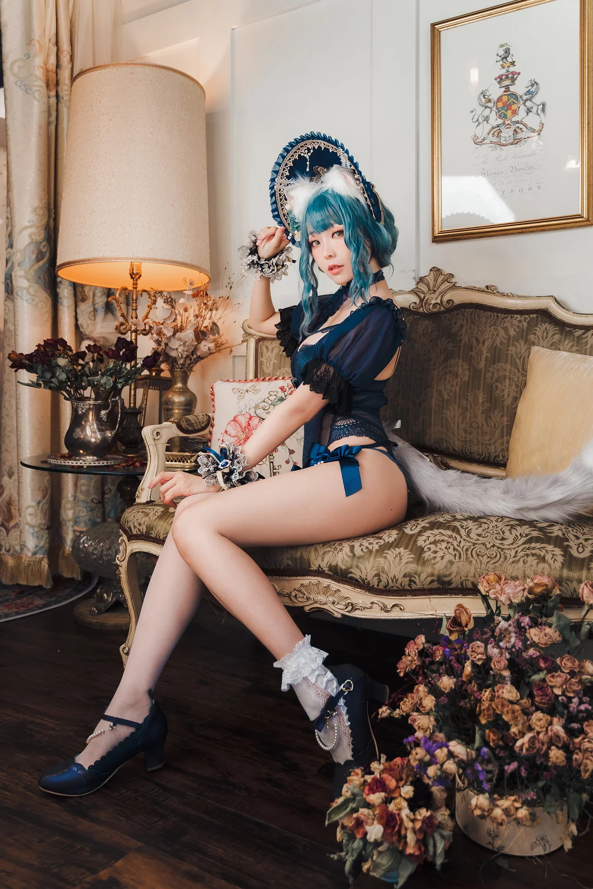 Coser妹子Ely_eee折耳猫少女人形主题性感情趣服饰露蕾丝内衣迷人诱惑写真60P