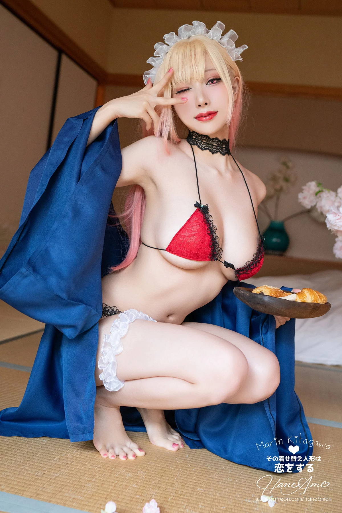 Coser美女雨波_HaneAme-LINGERIE主题性感蕾丝边情趣内衣秀丰满身材诱惑写真27P