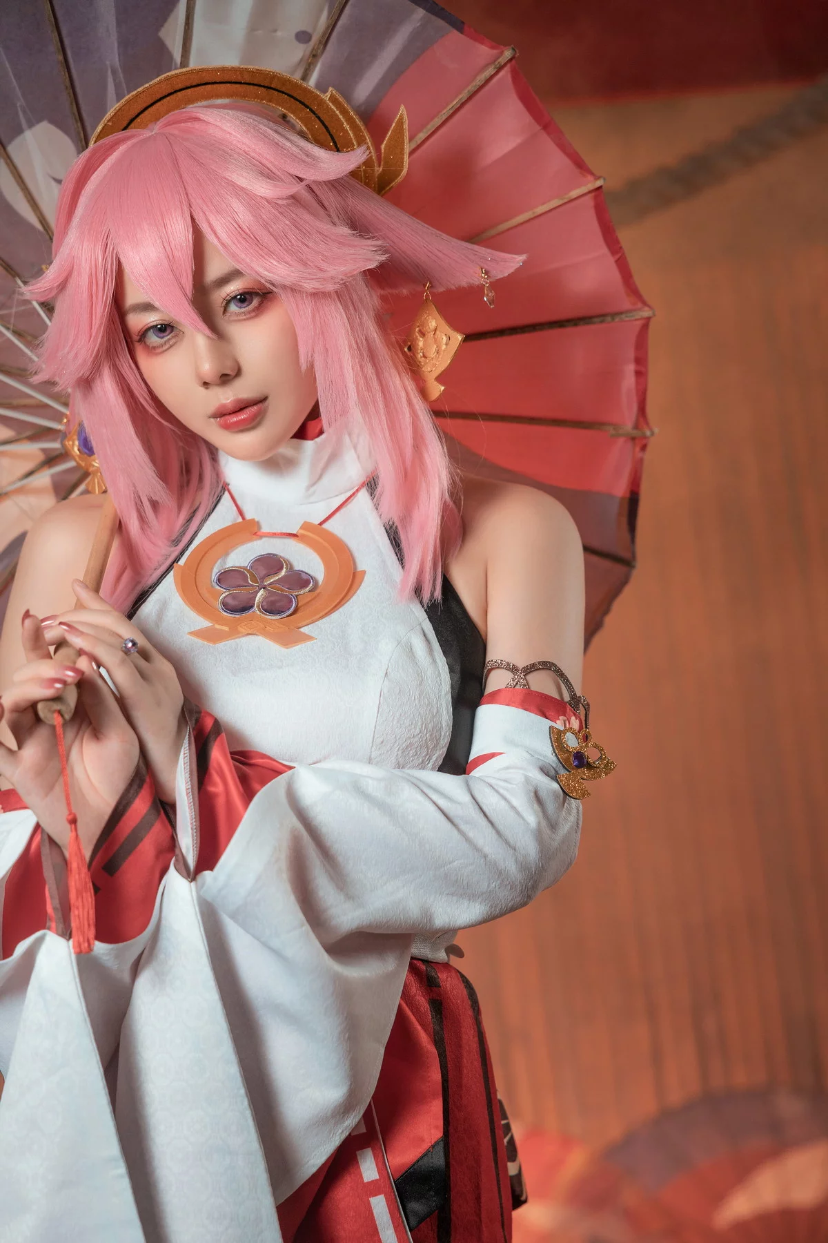 网络美女阿九八重神子主题私房性感彩色裙服饰半撩秀白嫩翘臀美腿诱惑写真51P