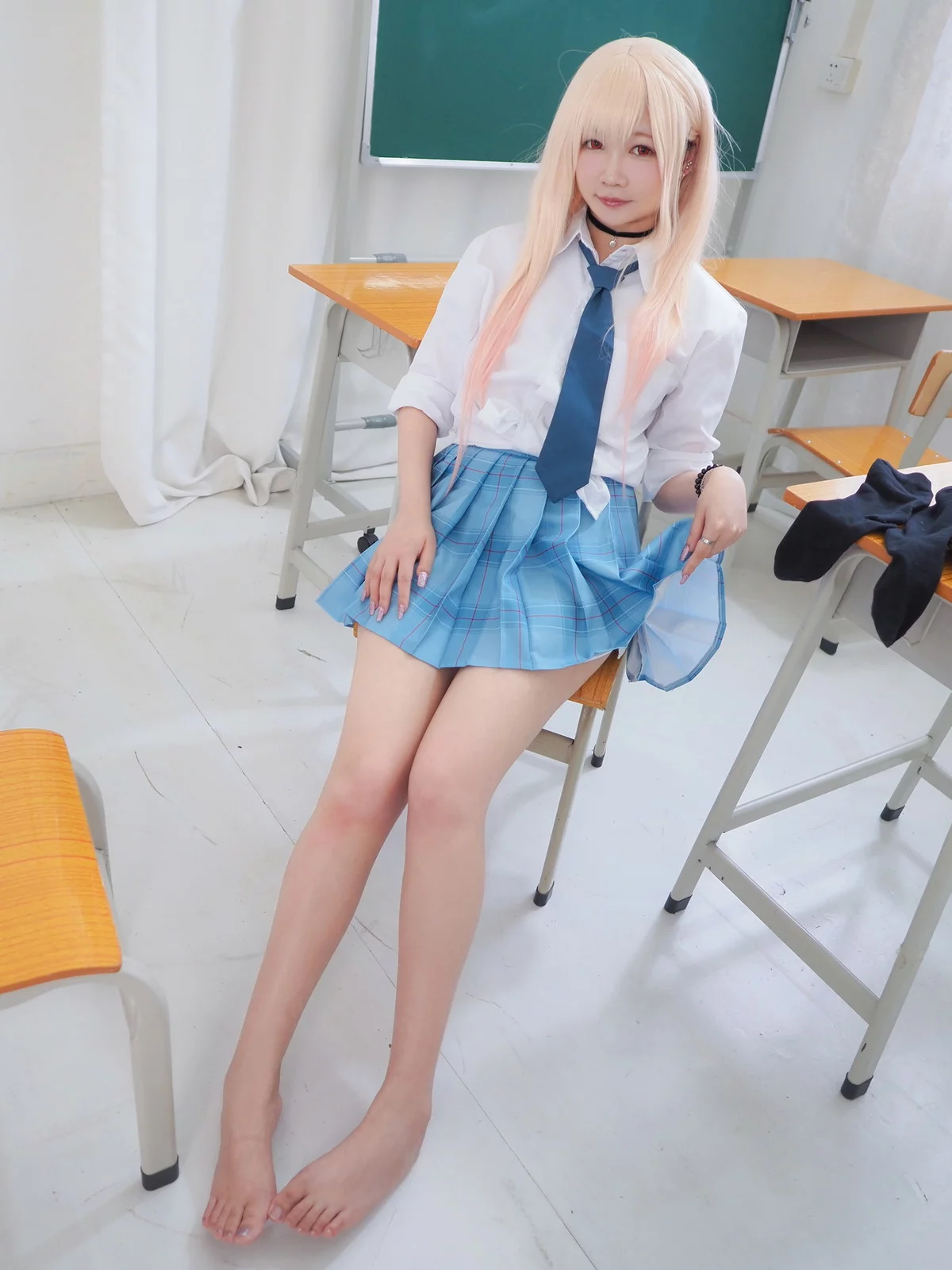 网络美女铭铭Kizami-JK学妹主题教室里脱性感短裙露丁字裤秀翘臀撩人诱惑写真124P