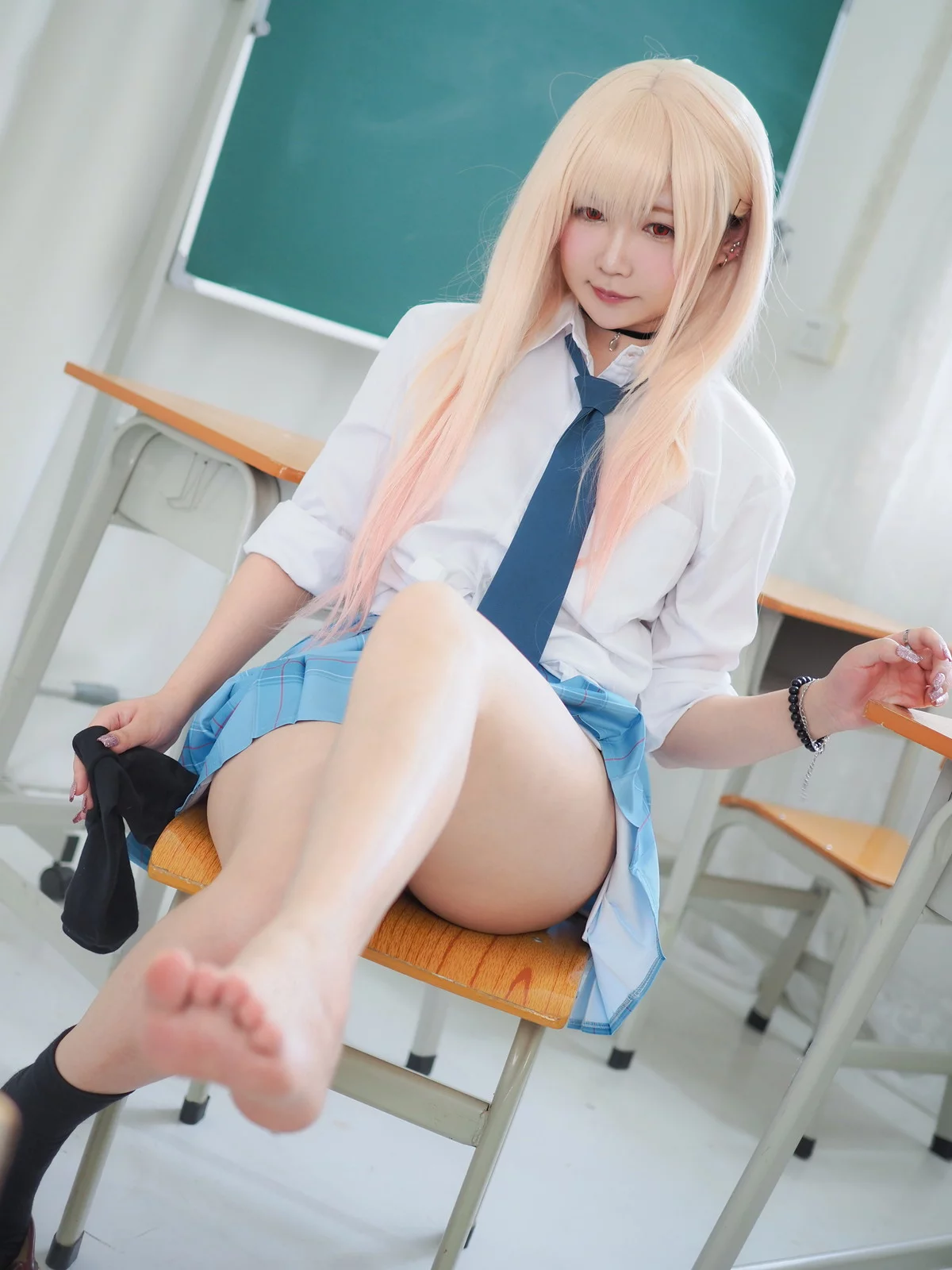 网络美女铭铭Kizami-JK学妹主题教室里脱性感短裙露丁字裤秀翘臀撩人诱惑写真124P