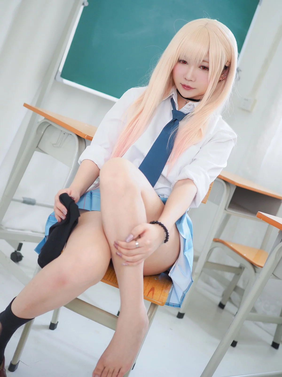 网络美女铭铭Kizami-JK学妹主题教室里脱性感短裙露丁字裤秀翘臀撩人诱惑写真124P