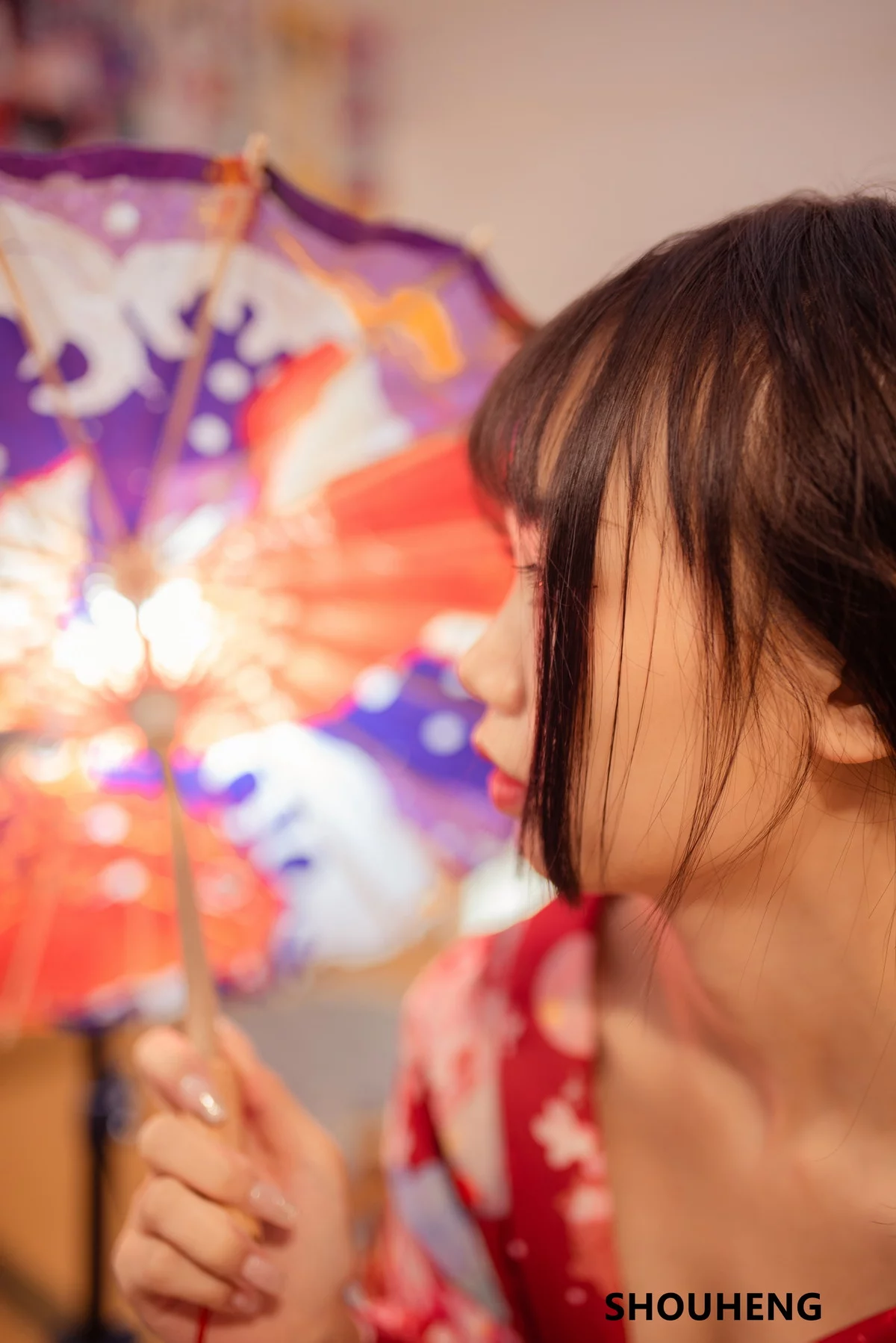网络美女萌量守恒日式和风主题私房日系风性感和服半脱露白嫩肌肤迷人写真32P
