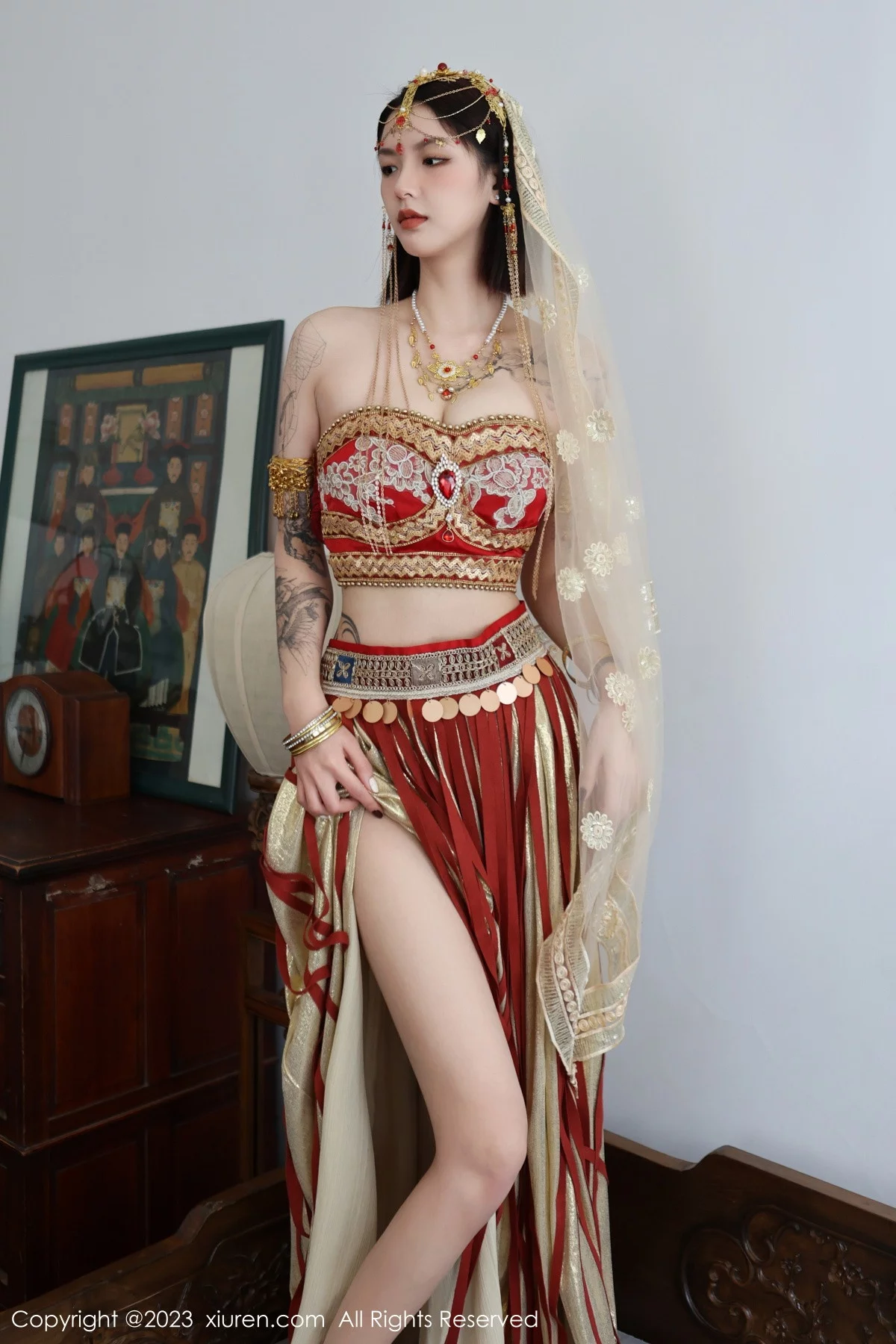 XiuRen第6240期_模特乔一一性感异域风情舞女服饰秀曼妙身姿迷人气质诱惑写真76P