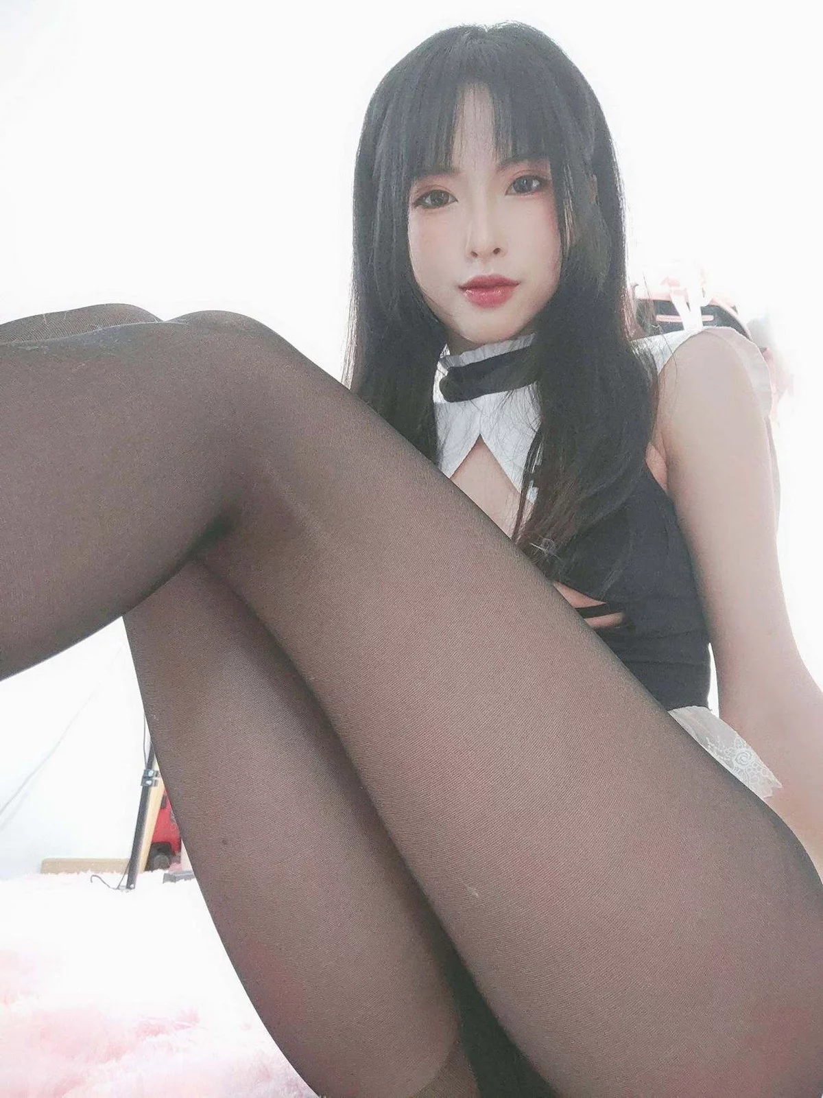 性感尤物清水由乃黑丝修女主题私房性感黑色连体衣配超薄黑丝秀美腿诱惑写真29P