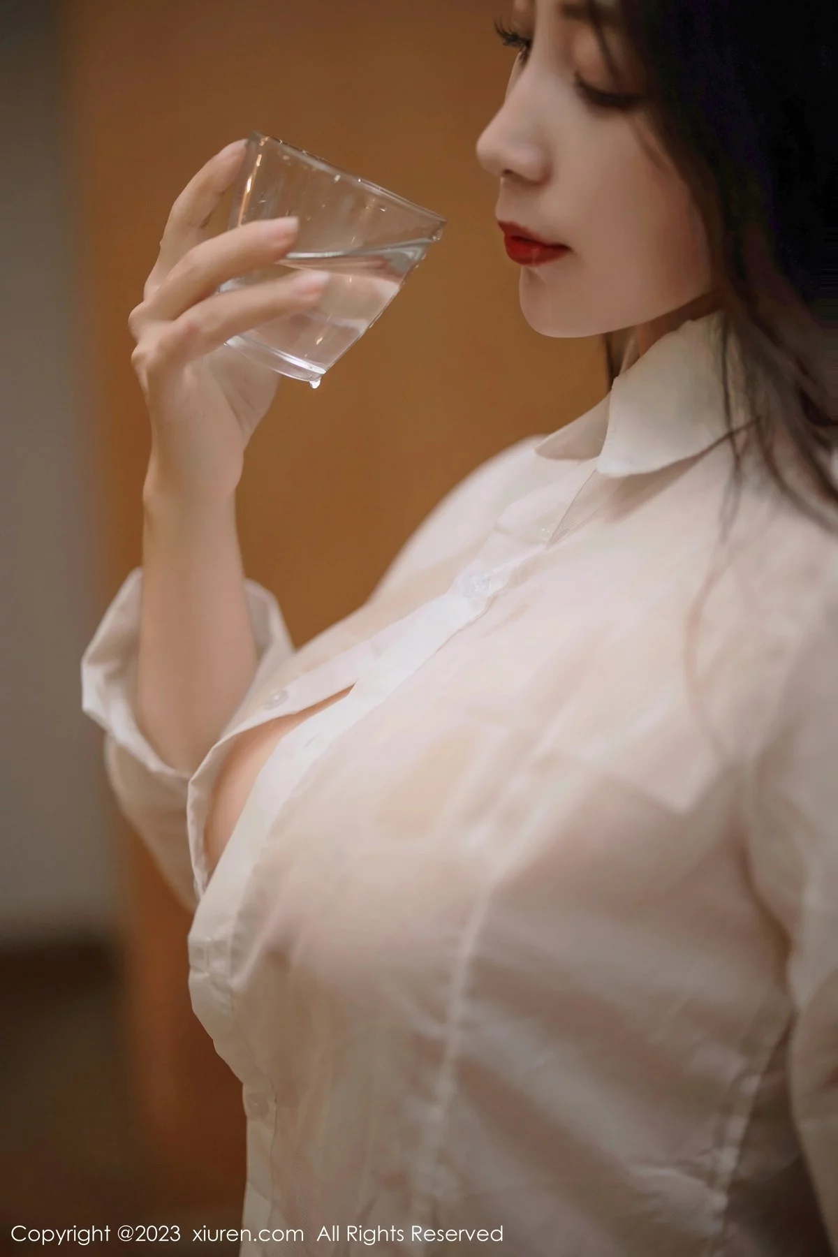 XiuRen第6341期_模特娇喘JC性感薄透白T配黑色短裙露超薄肉丝秀翘臀诱惑写真65P