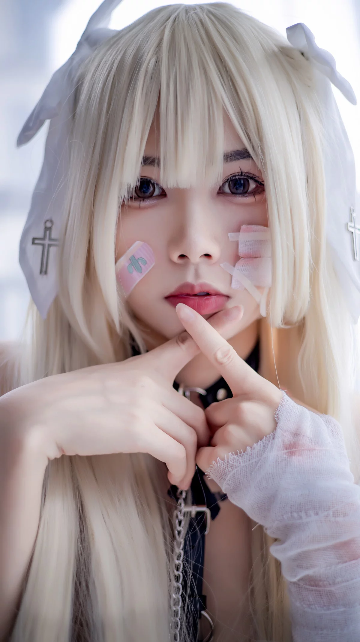 网络美女请叫我若生初音酱主题脱白色薄纱裙露性感黑色情趣服饰惹火诱惑写真48P