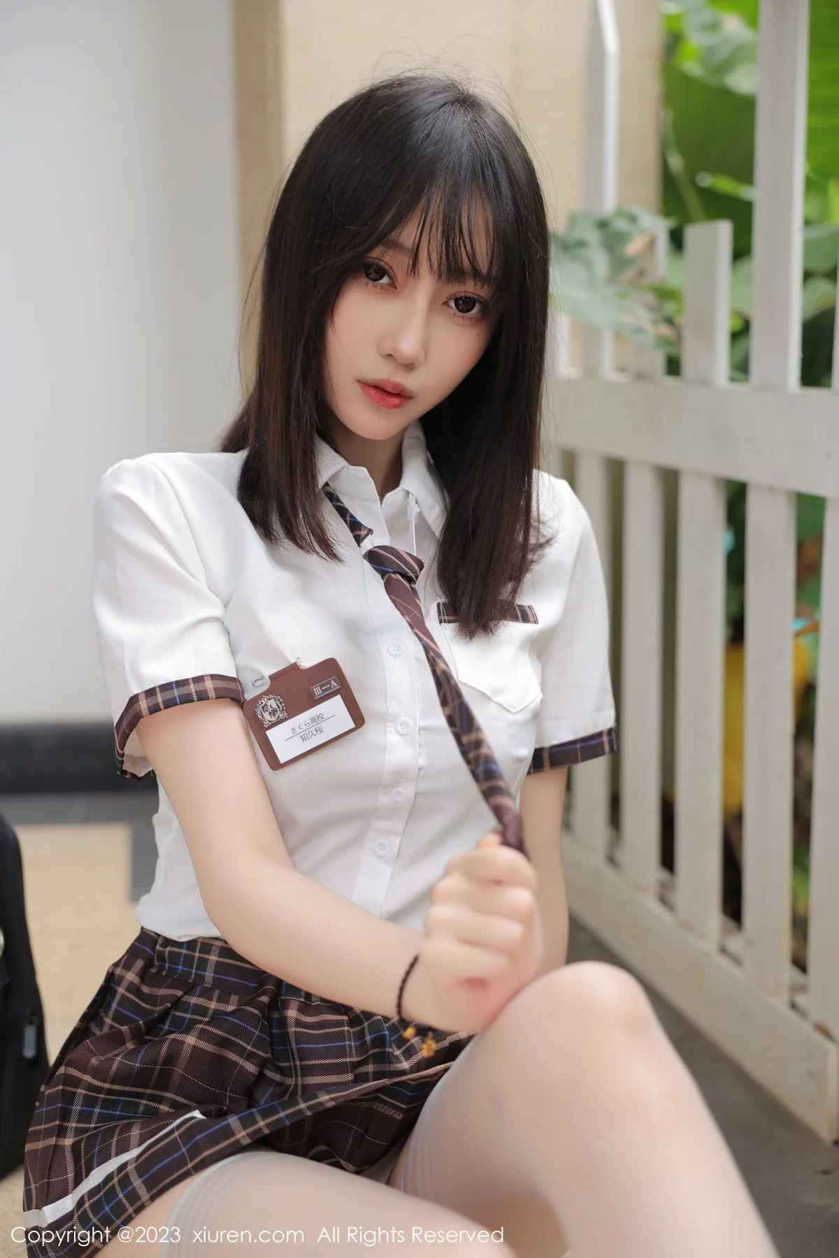 XiuRen第6292期_模特玥儿玥er性感学妹制服半脱露豹纹内衣秀完美身材诱惑写真67P